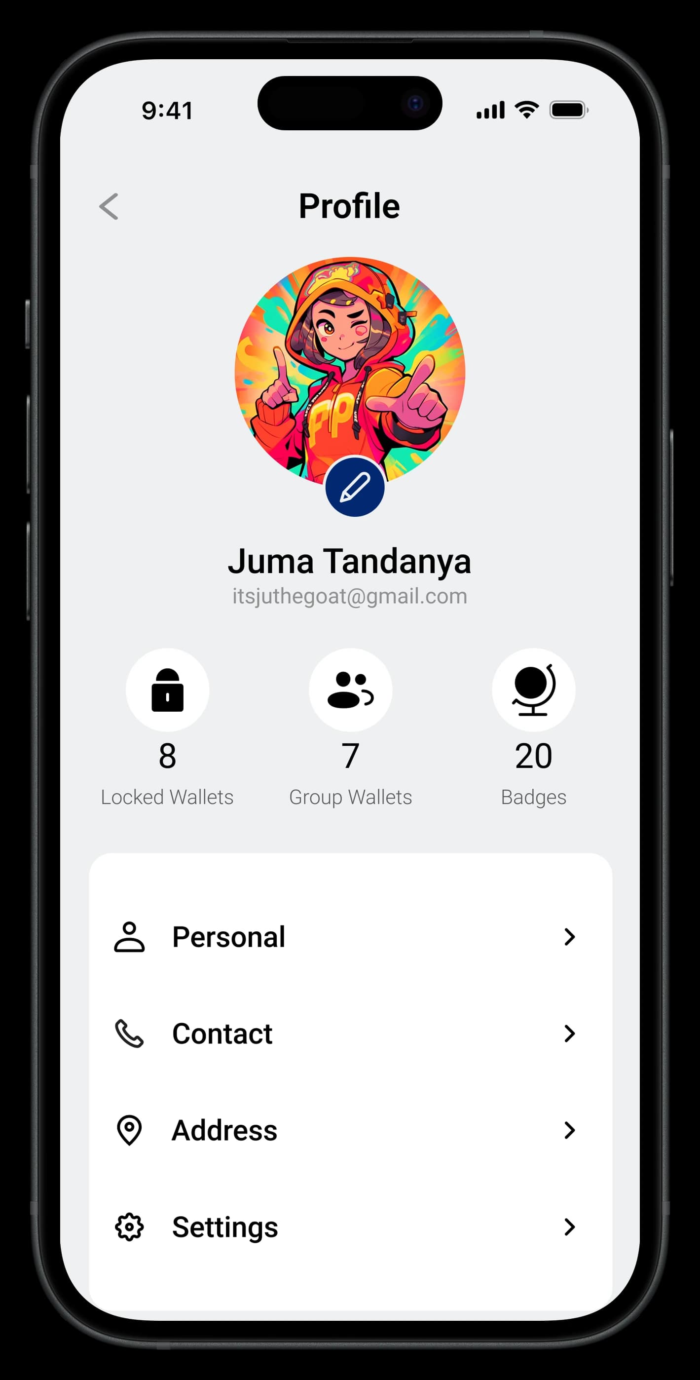 FinHive navigation and account